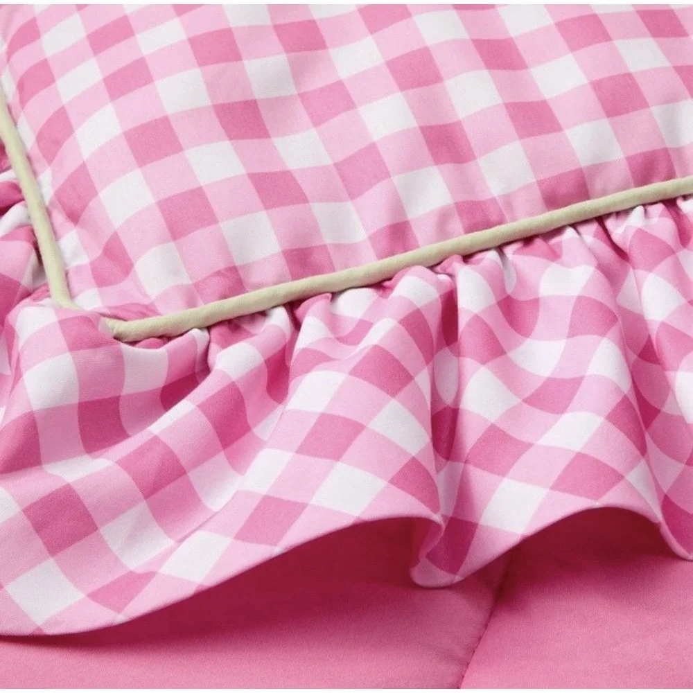 Wicked: For Good x Katie Kime Twin Comforter And Sham Set Pink And White New
